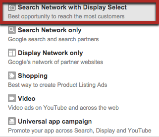 search network display select