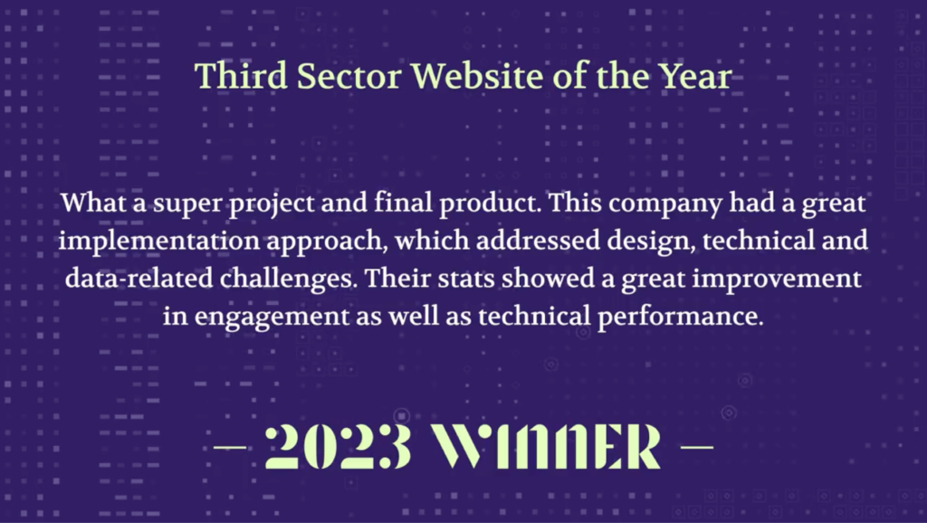 Third Sector Website of the Year Award Feedback