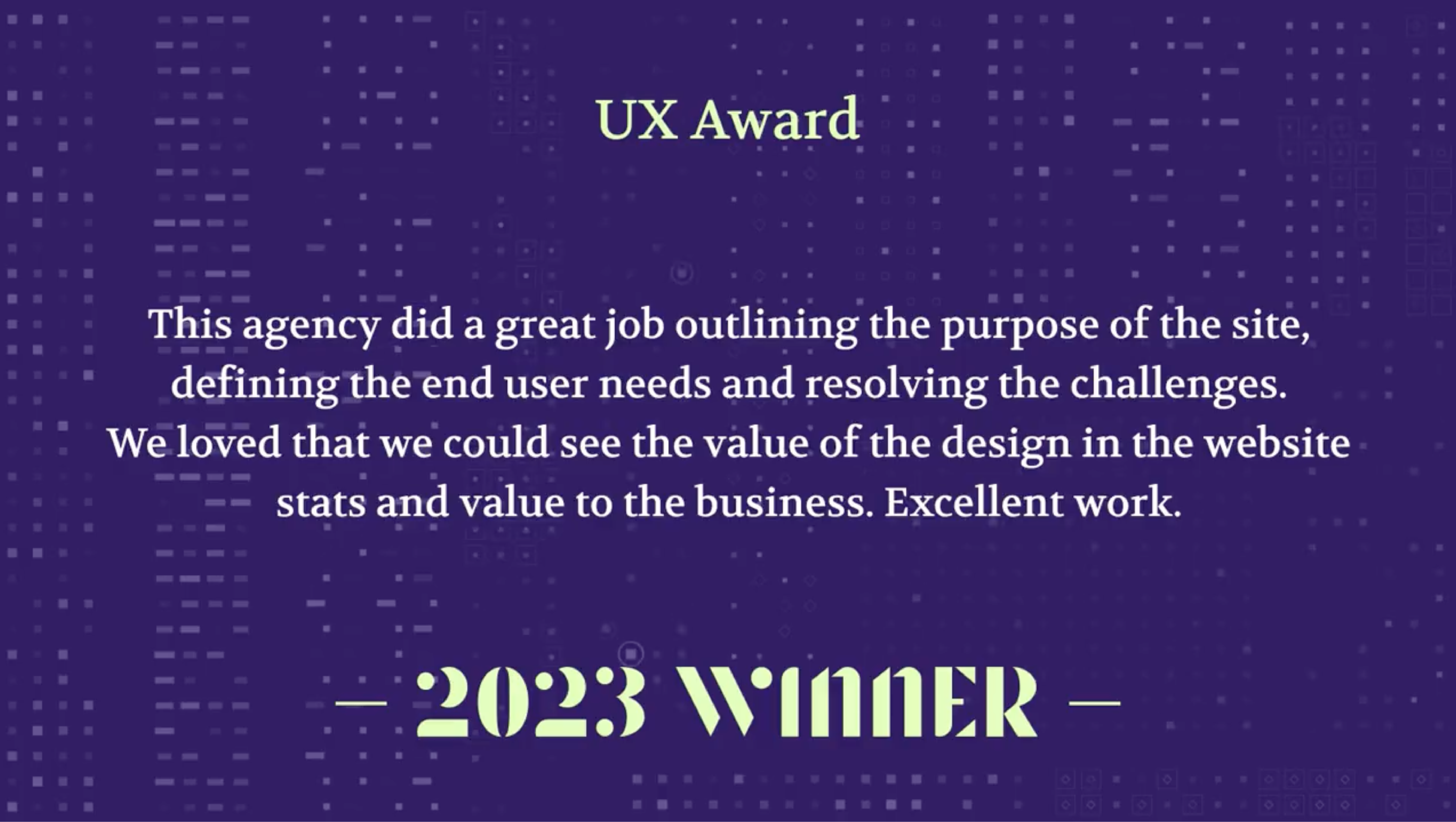 UX Award Feedback