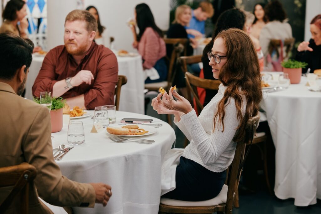 Guests at Angela Hartnett's fake restaurant