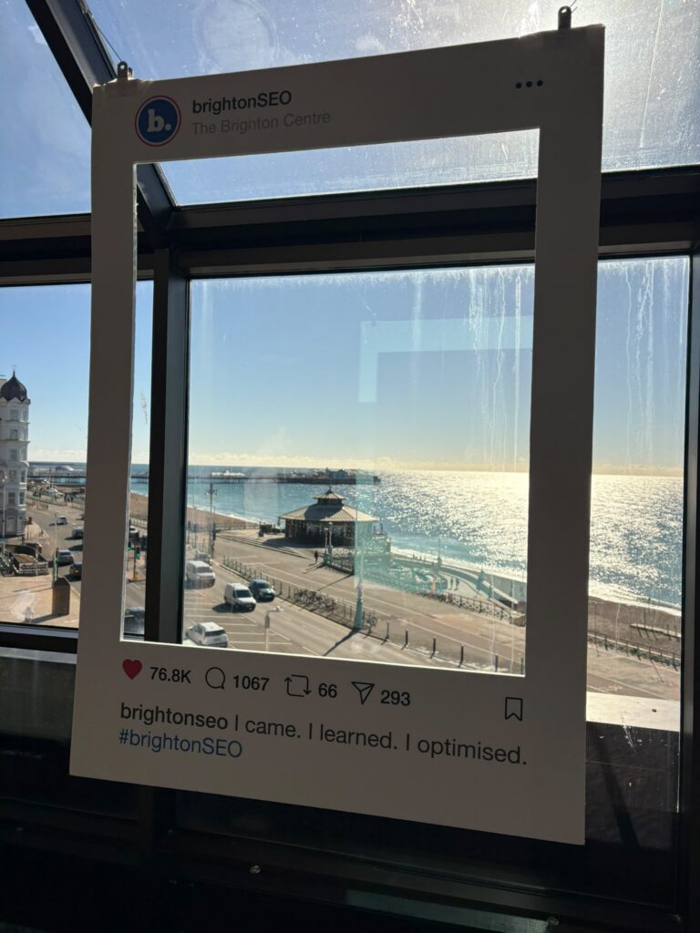 A view of the sea out of the window at BrightonSEO