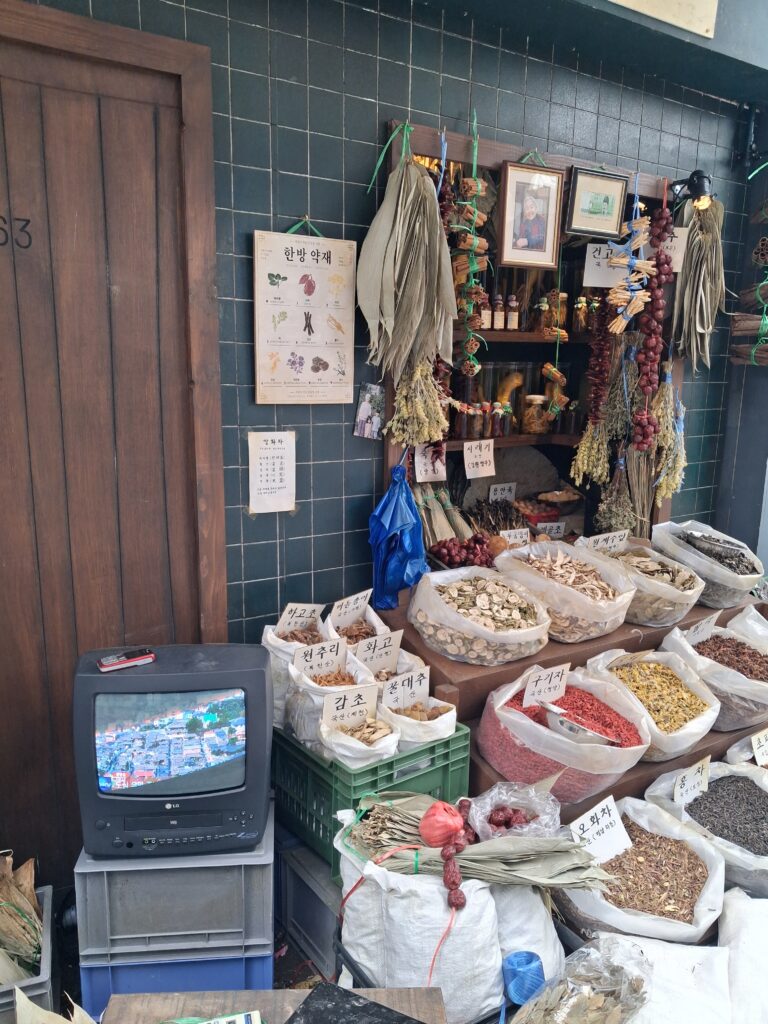 A replica of a spice market in Korea at the Call of Duty popup event in Shoreditch, London