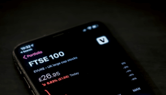 FTSE 100 on a phone screen