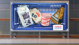 Tesco campaign on a billboard