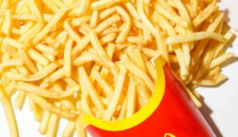 Macdonald's fries spilling out of the packet